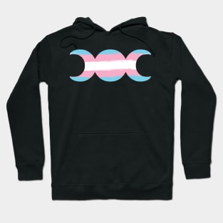 Witchy Triple Moon Goddess Symbol - Trans Hoodie